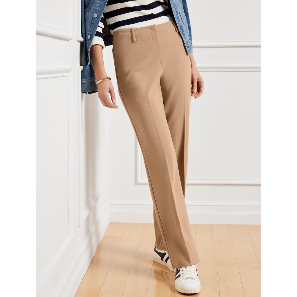 Talbots Southampton Straight Leg Pants Petite 8P or 10P Dark Khaki Trouser NWT